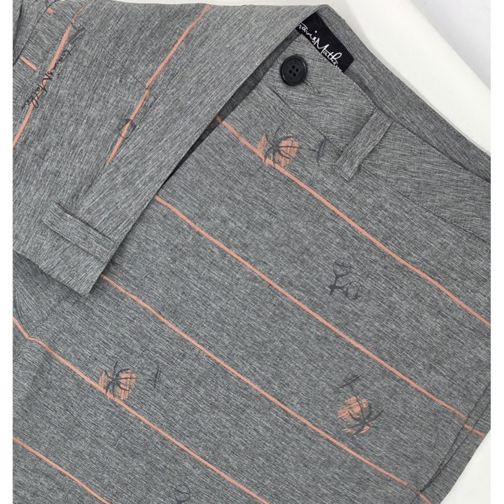 Travis Mathew Men's Hybrid Shorts Size 40 Gray Stretch Golf Casual Patterned 10"